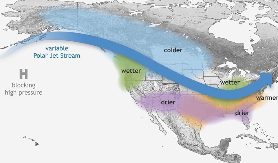 Variable jet stream shapes north american weather - american hurricane shutters Variable Polar Jet Stream influences North America weather patterns.