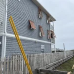 open window shutters  building, 