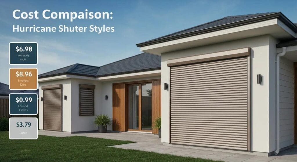 Cost comparison of hurricane shutter styles for Coastal Carolina homes
