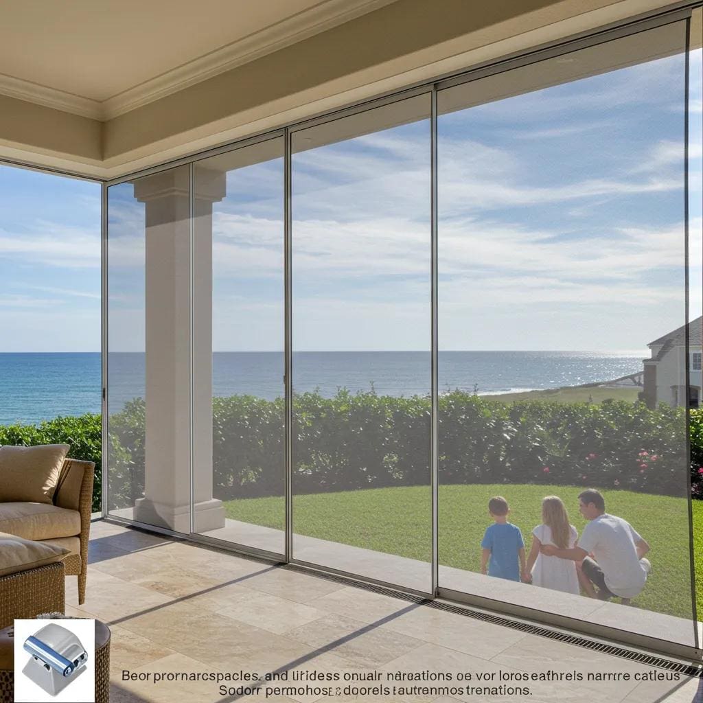 Aramid-hurricane-screens-installed-on-a-window-showcasing-strength-and-visibility-with-family-enjoying-the-view-c1644122-eeae-41c6-81f4-da222d027db3webp - american hurricane shutters Aramid hurricane screens installed on a window, showcasing strength and visibility with family enjoying the view