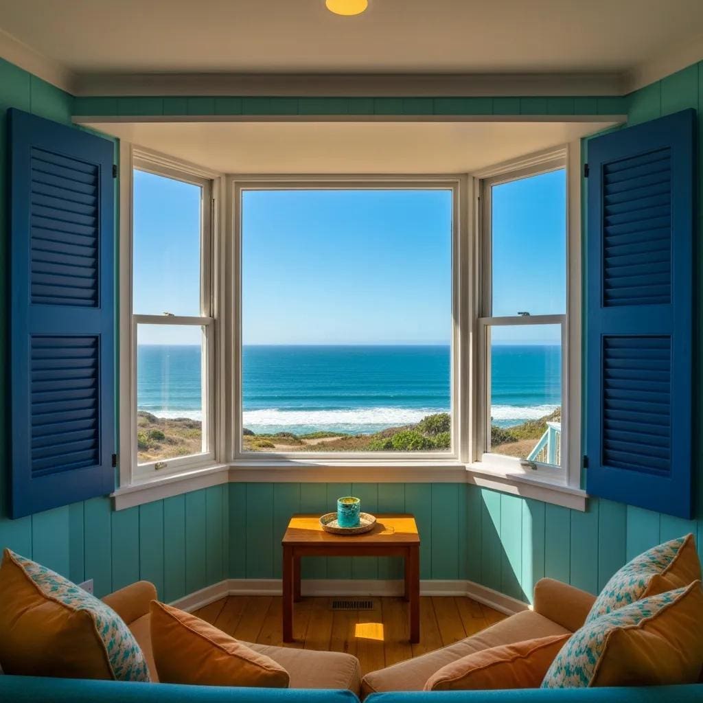 Coastal home with hurricane shutters in North Carolina, showcasing protection and coastal living