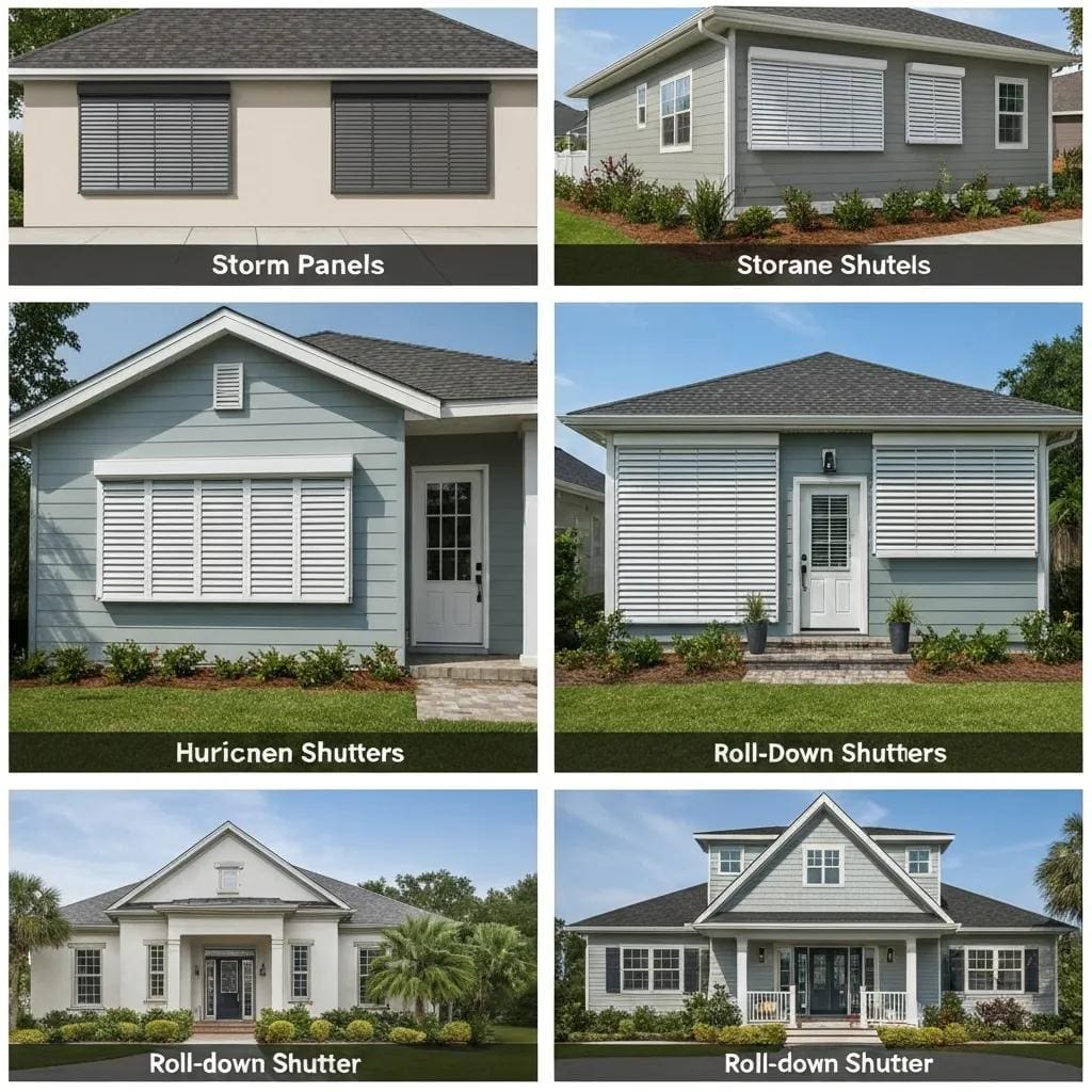 Side‑by‑side comparison of common hurricane shutter types showing cost and value trade‑offs
