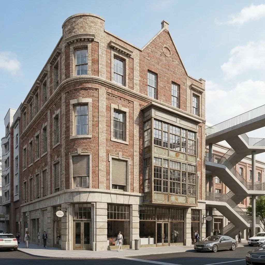 Examples of commercial storm shutters showing installation and deployed positions