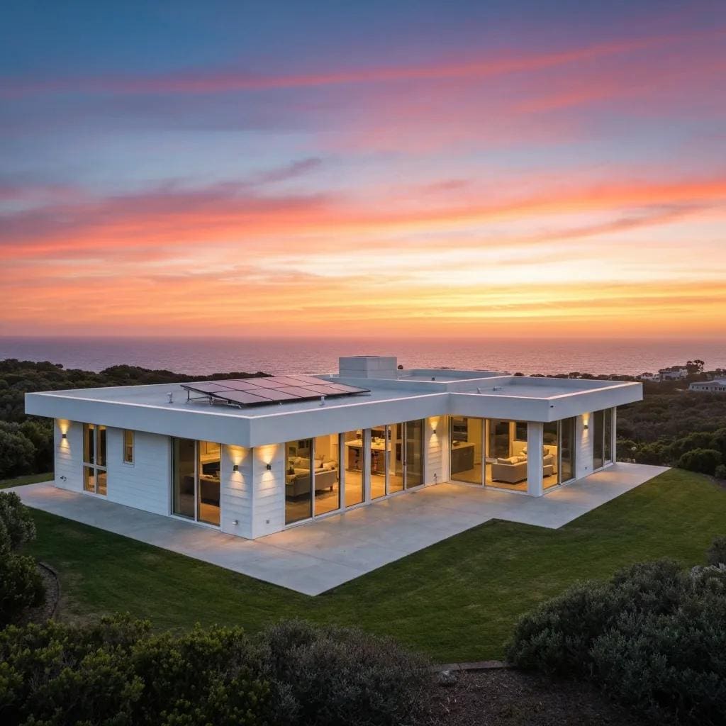 Elegant accordion shutters on a coastal home, showcasing stylish storm protection and aesthetic integration