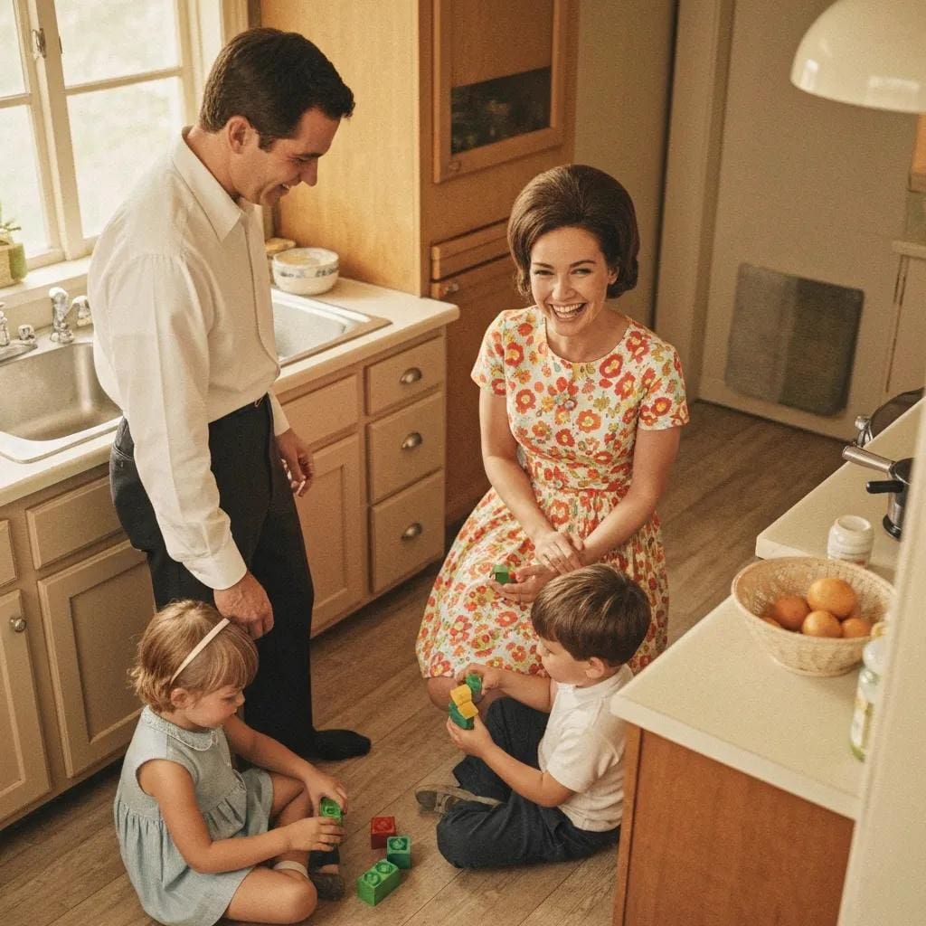 - american hurricane shutters Family discussing financing options for roll down hurricane shutters in a cozy coastal home