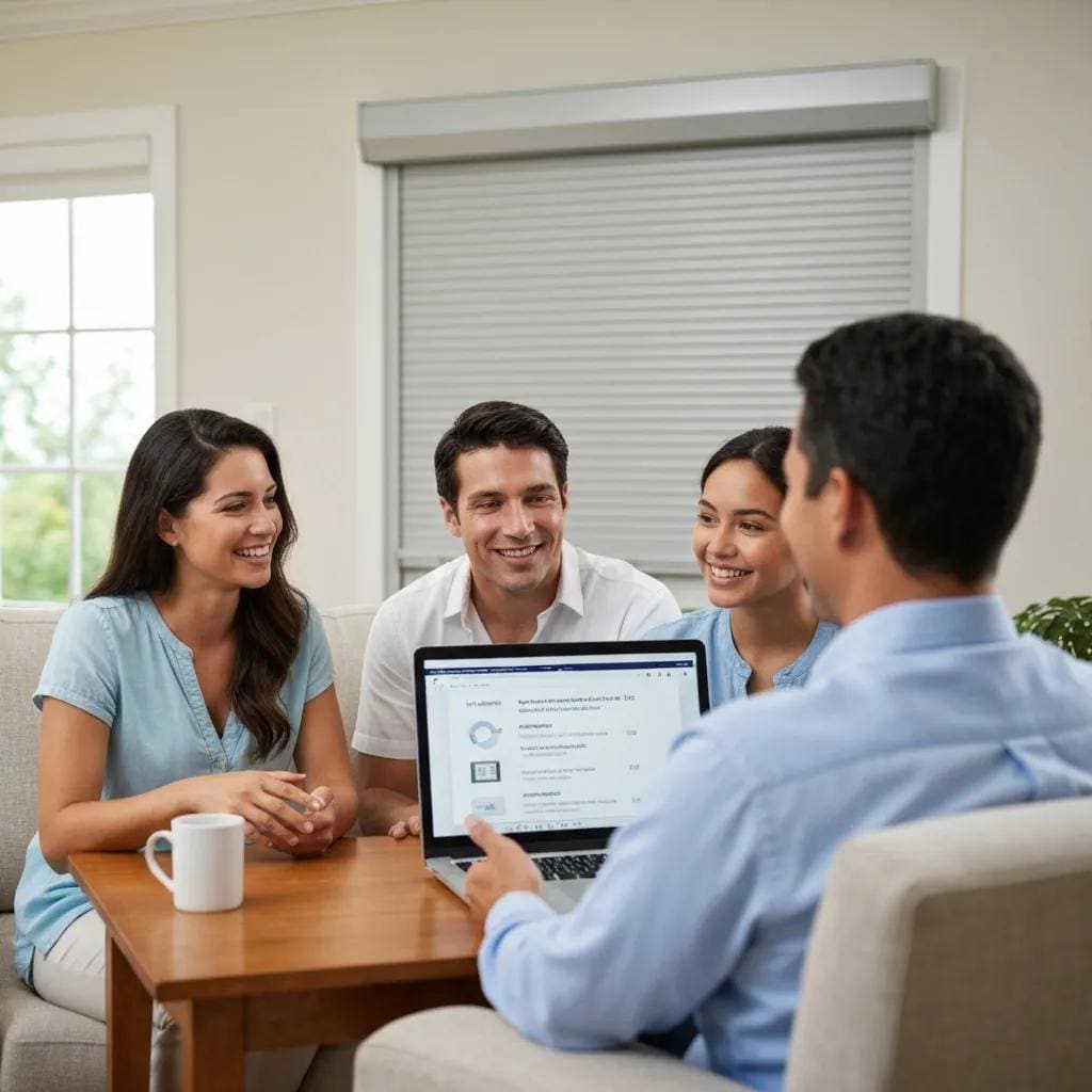 Family-discussing-insurance-discounts-for-hurricane-shutters-with-an-agent-in-a-living-room-95949ade-3162-40cc-a4c1-0b1492bcb5cfwebp - american hurricane shutters Family discussing insurance discounts for hurricane shutters with an agent