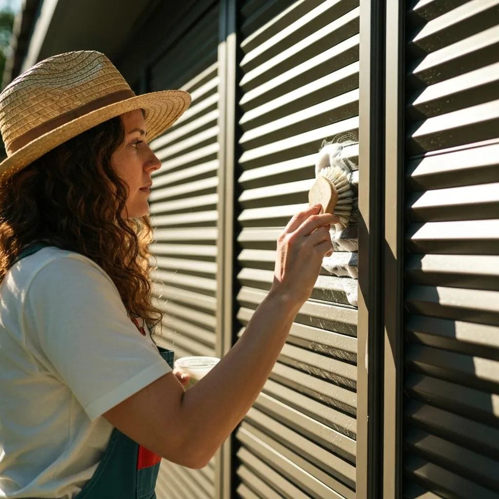Homeowner-cleaning-accordion-shutters-with-soap-and-brush-25bc812e-da5c-4cb6-b082-4ad8f6be01f3webp - american hurricane shutters Homeowner cleaning accordion shutters with soap and brush