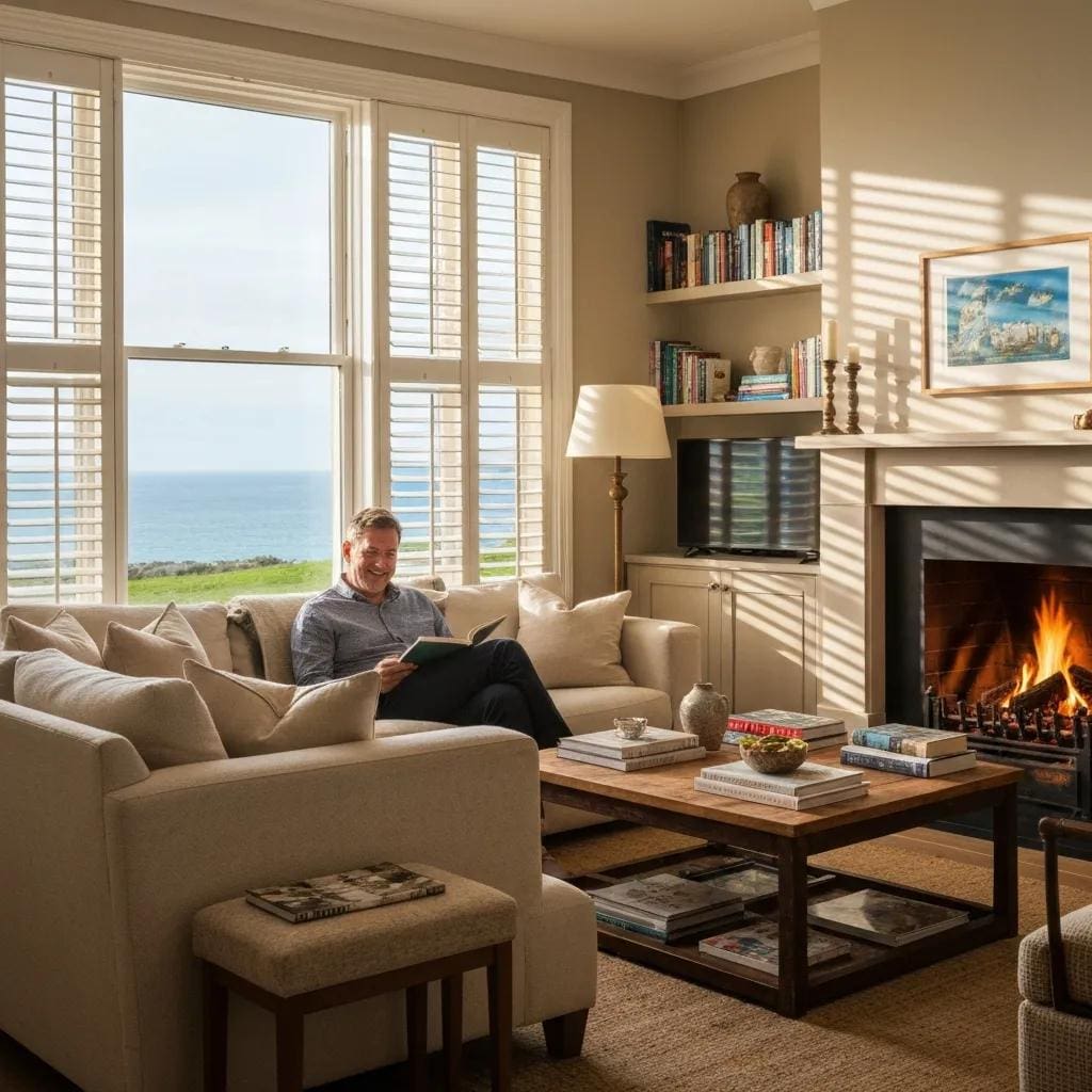 Homeowner inspecting accordion shutters for storm readiness