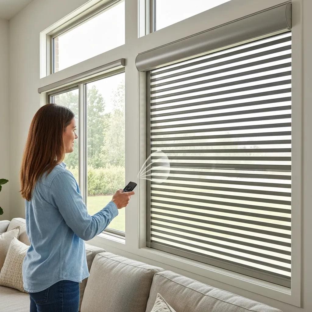 Homeowner-operating-motorized-roll-down-hurricane-shutters-with-a-remote-control-showcasing-convenience-and-safety-5b74bc77-26ec-4096-b460-2acc02084115webp - american hurricane shutters Homeowner using a remote to operate motorized roll-down hurricane shutters — quick, safe deployment