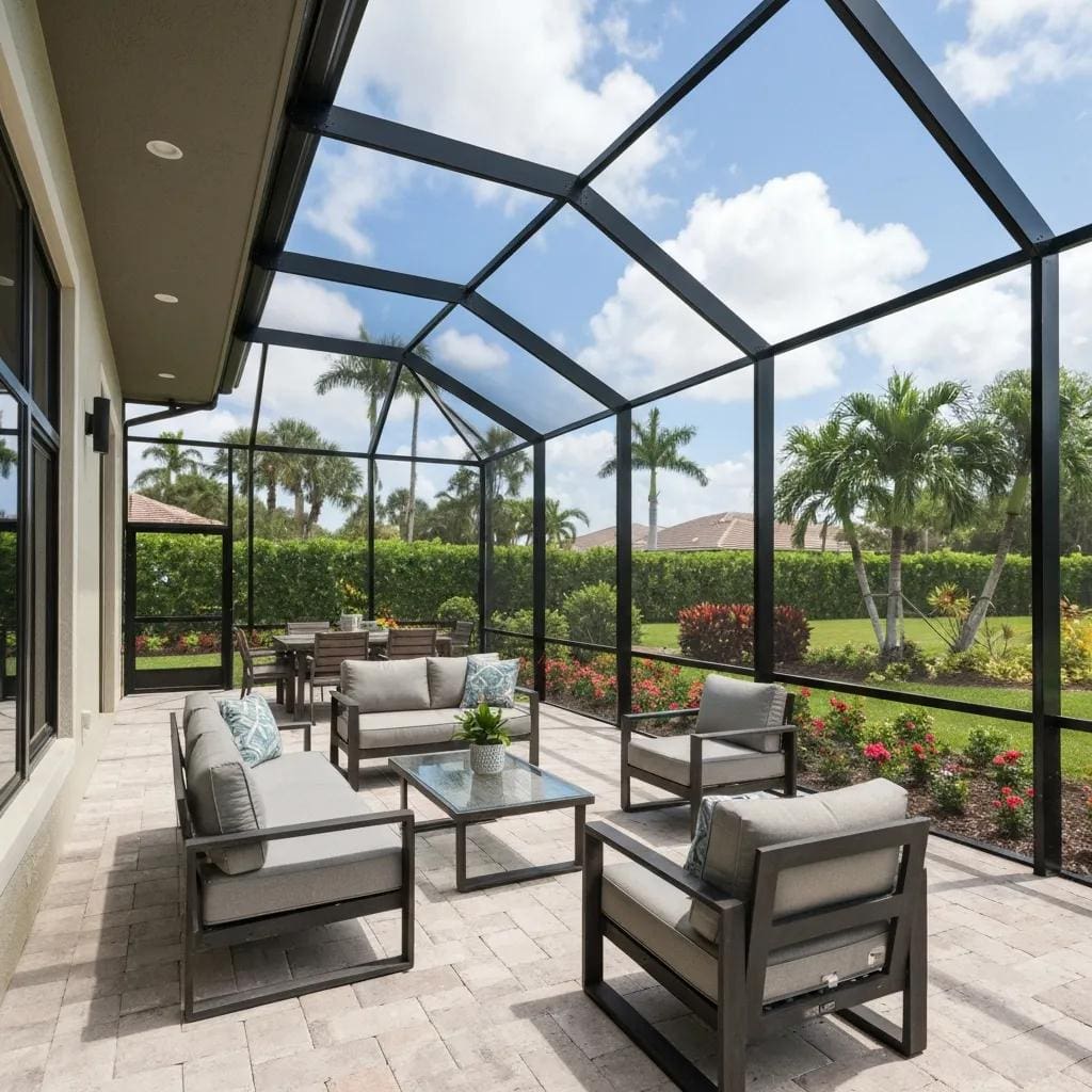 Patio-area-with-hurricane-screens-installed-illustrating-their-protective-features-while-preserving-outdoor-views-1bac39fc-e1bf-4084-ad4d-b5264e09470awebp - american hurricane shutters Patio with hurricane screens that protect while keeping views and airflow