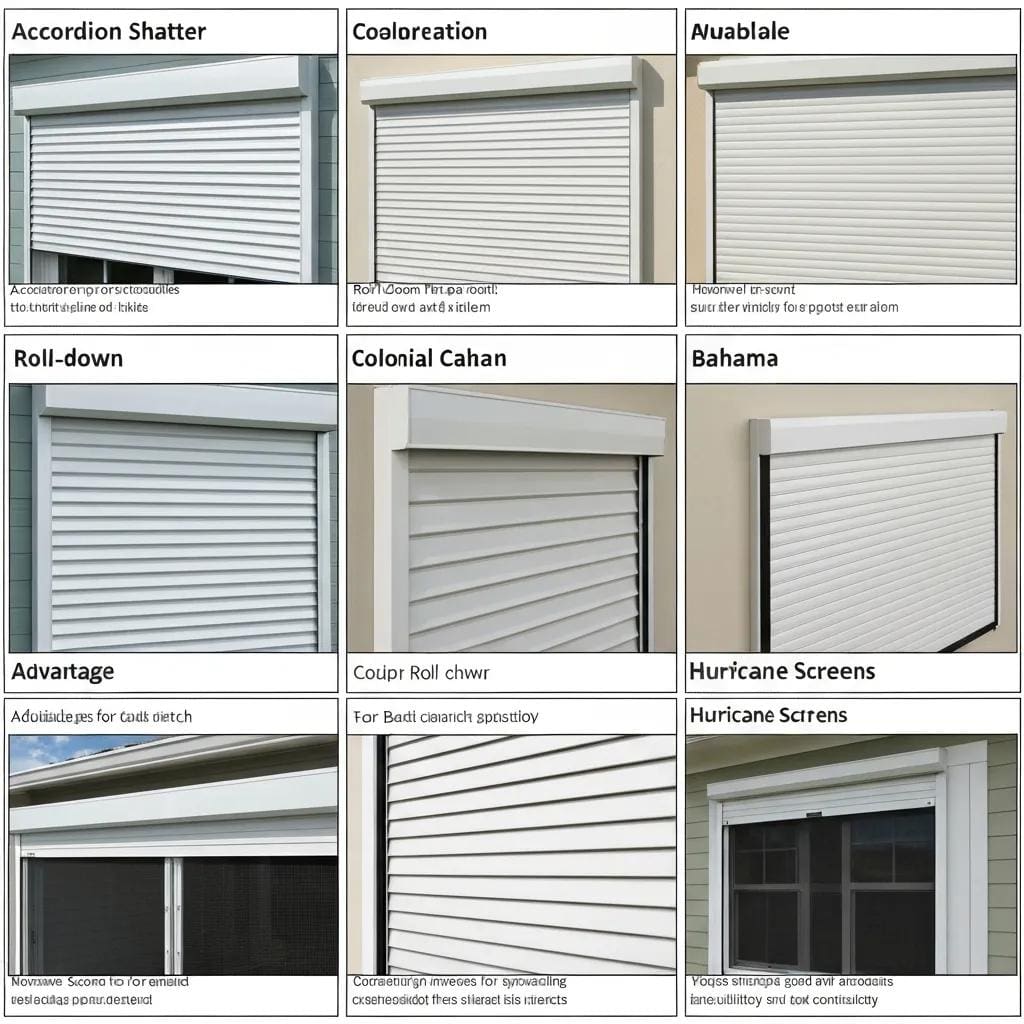 Side‑by‑side view comparing different hurricane shutter styles and their benefits